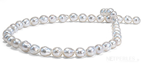collier de perles de culture d'australie baroques
