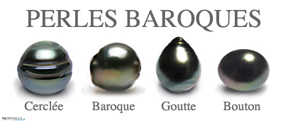 PERLES-FORMES-BAROQUES Perles de Tahiti grade baroque