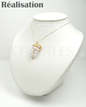 GRAPPE-FINIE Bijou Or 18 carats et Perles Akoya du Japon - grappe de raisin - bijou NETPERLES