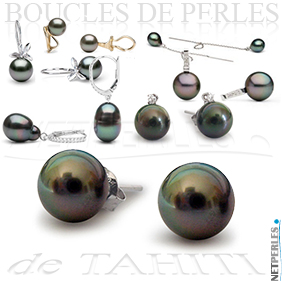 boucles d oreille de perles de culture de tahiti